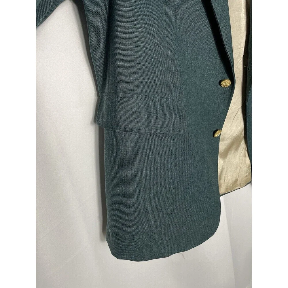 Mikael York Men's Green Long Sleeve Button Down Blazer